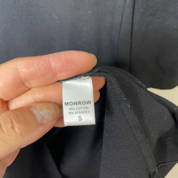 Monrow NWOT Black Cotton Jersey knit Cut Out Shoulder Dress S USA Minimalist - Picture 5 of 10